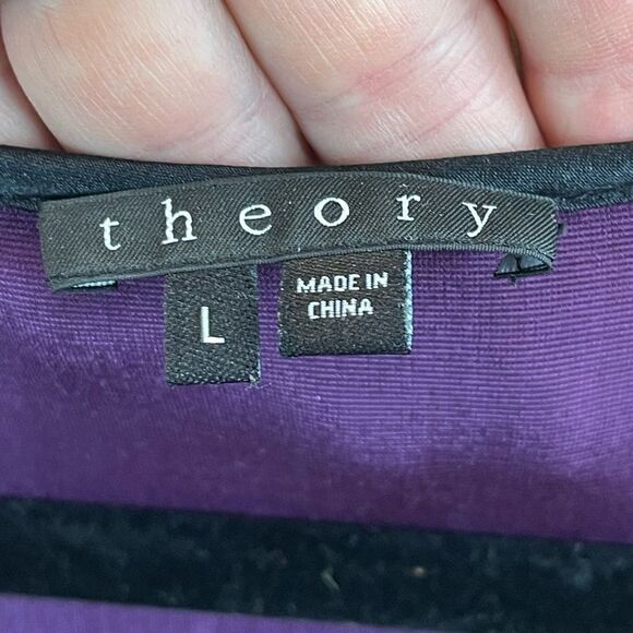 Theory Tehya Crush Velvet Tunic In Purple Size Large - Picture 7 of 8
